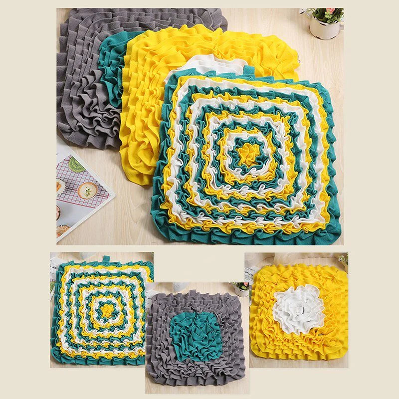 Dog Sniffing Mat Pet Slow Feeding Pad Dog Puzzle Toy Interactive Game Training Foraging Blanket Snack Feeding Mat Pets Supplies
