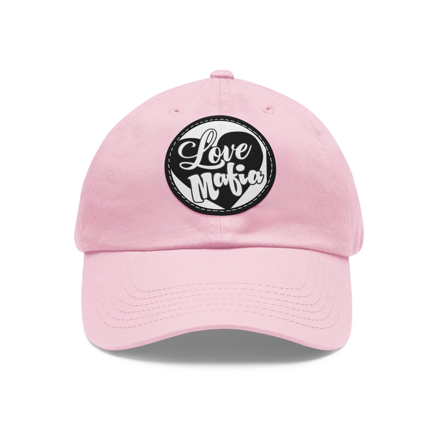 Dad Hat with Leather Patch (Round)