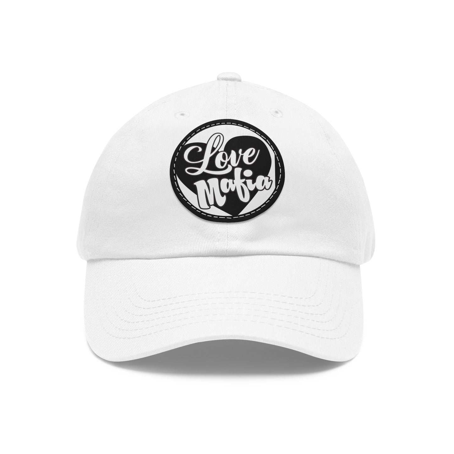 Dad Hat with Leather Patch (Round)