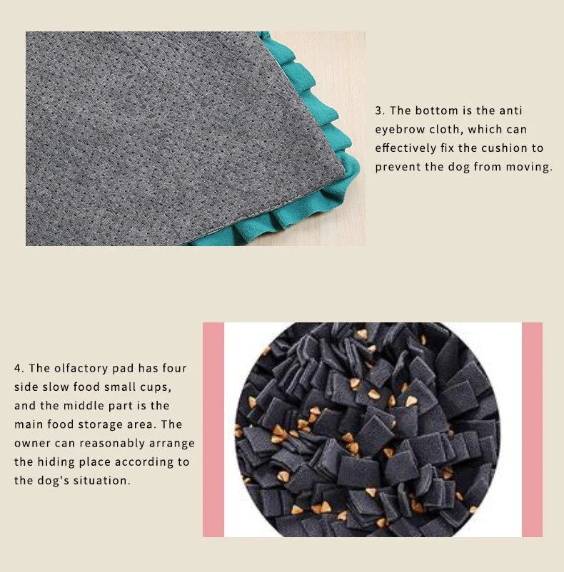 Dog Sniffing Mat Pet Slow Feeding Pad Dog Puzzle Toy Interactive Game Training Foraging Blanket Snack Feeding Mat Pets Supplies