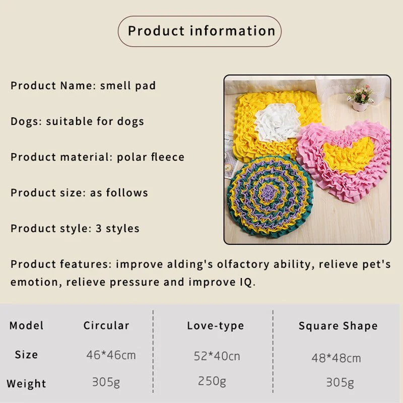 Dog Sniffing Mat Pet Slow Feeding Pad Dog Puzzle Toy Interactive Game Training Foraging Blanket Snack Feeding Mat Pets Supplies