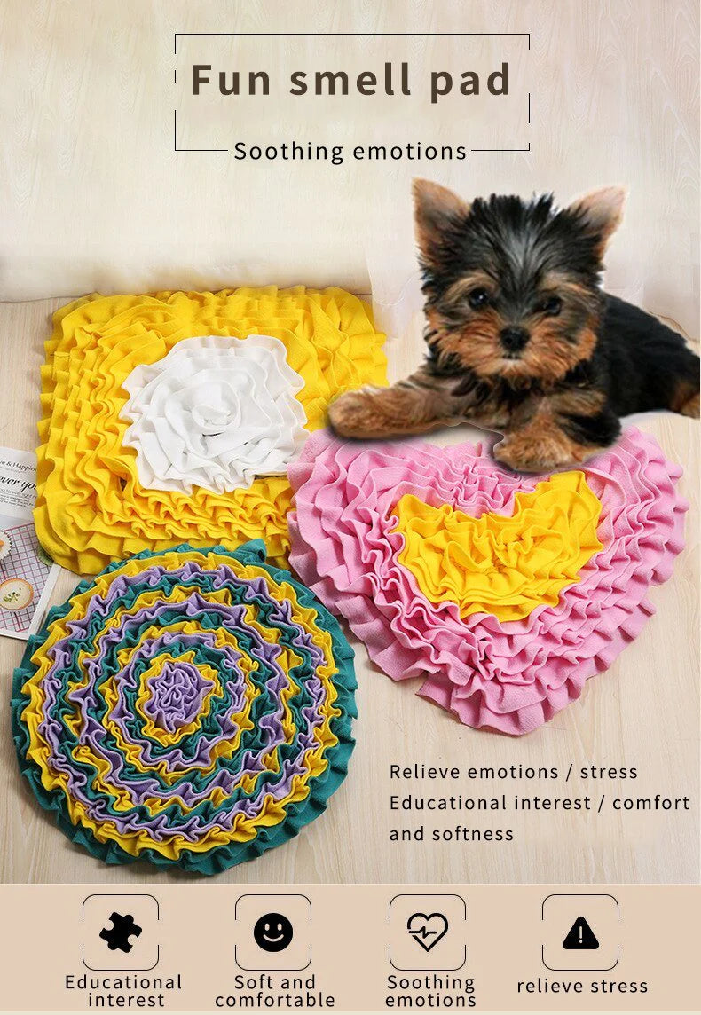 Dog Sniffing Mat Pet Slow Feeding Pad Dog Puzzle Toy Interactive Game Training Foraging Blanket Snack Feeding Mat Pets Supplies