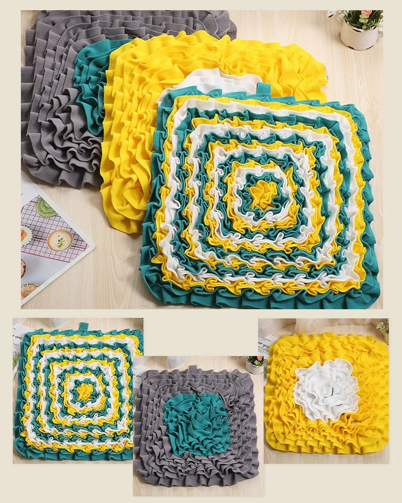 Dog Sniffing Mat Pet Slow Feeding Pad Dog Puzzle Toy Interactive Game Training Foraging Blanket Snack Feeding Mat Pets Supplies